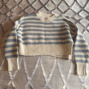 moon & madison Blue and Cream Striped Sweater